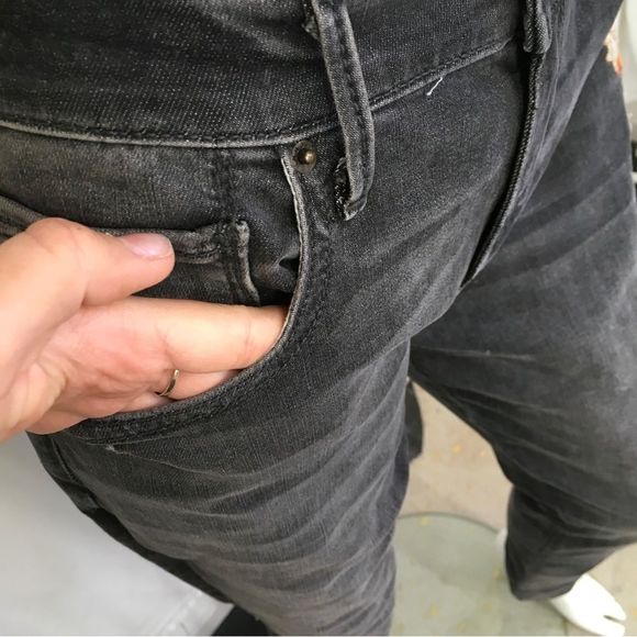 Driftwood Marilyn Black Denim Floral Embroidered Mid-Rise Skinny Jeans 31 - Picture 12 of 14